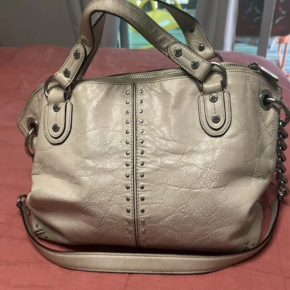 Michael Kors Cream Studded Purse - Picture 4 of 8
